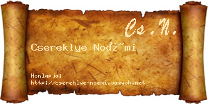 Csereklye Noémi névjegykártya